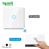 Igreli EU Standard 1/2/3 Gang 2 Way 433mhz Wireless Remote Wall Light Touch Switch Stick Remote Touch Switches | Fugo Best