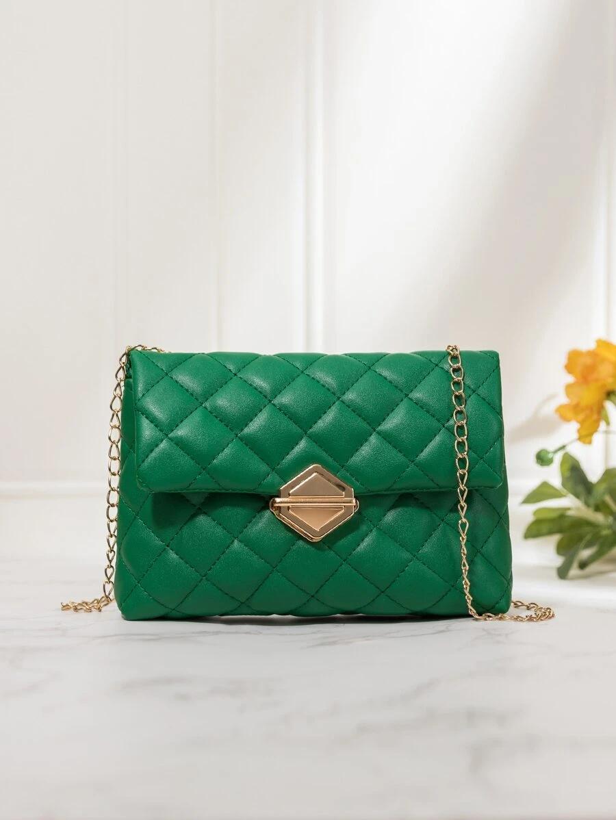 Quilted Twist Lock Chain Bag | Fugo Best