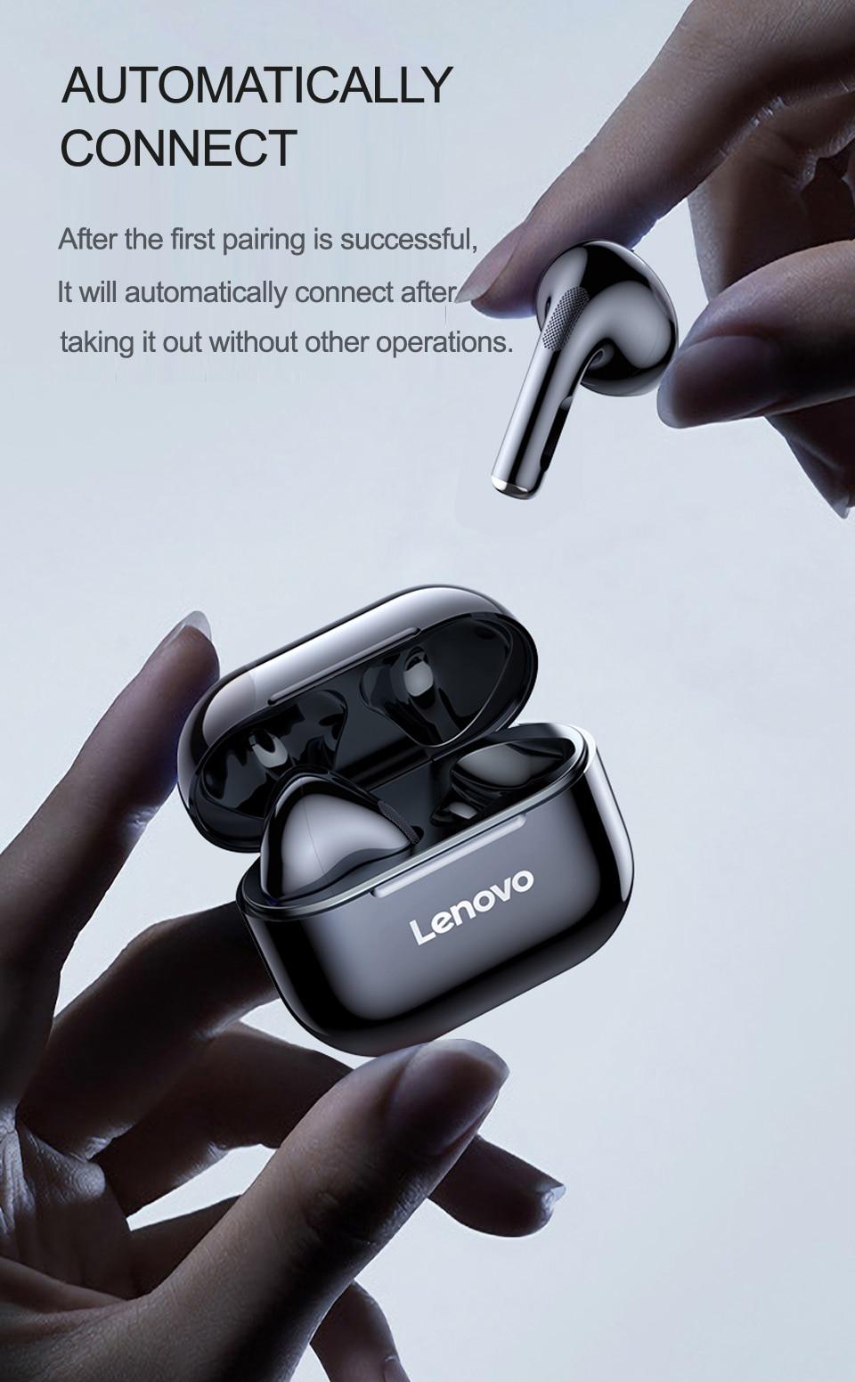 NEW Original Lenovo LP40 TWS Wireless Earphone Bluetooth 5.0 Dual Stereo Noise Reduction Bass Touch Control Long Standby 230mAH | Fugo Best