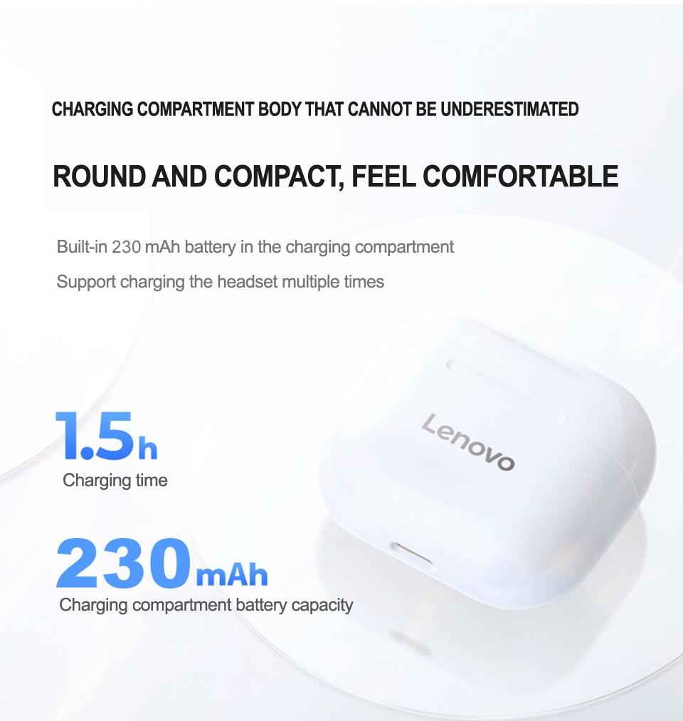 NEW Original Lenovo LP40 TWS Wireless Earphone Bluetooth 5.0 Dual Stereo Noise Reduction Bass Touch Control Long Standby 230mAH | Fugo Best