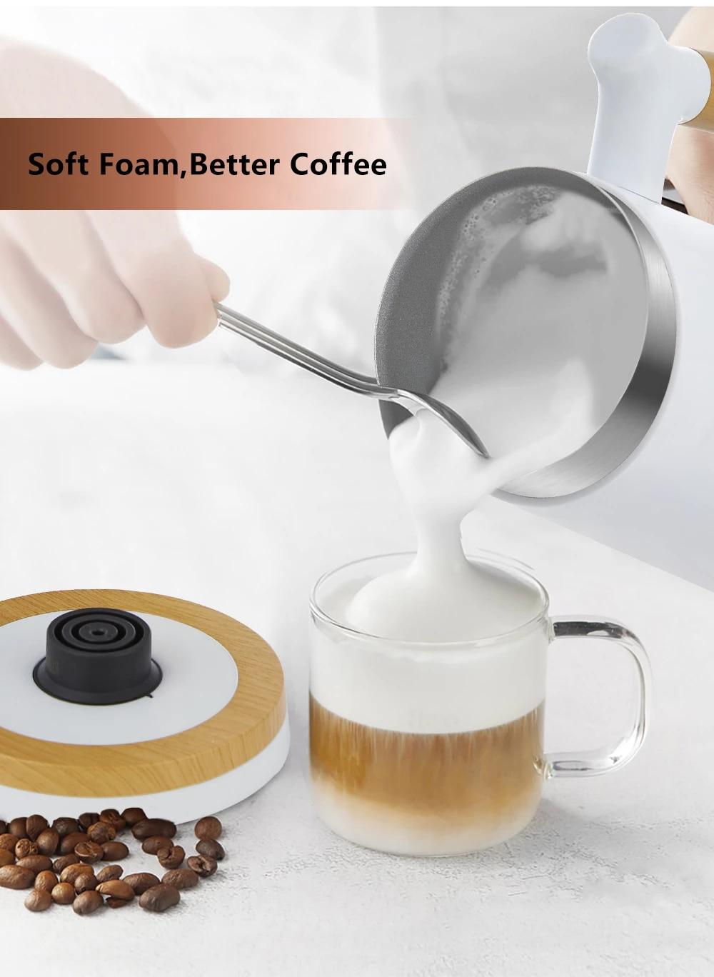 Milk Frother, 300ml / 150ml Automatic Electric Stainless Steel Milk Foam Maker, Automatic Hot and Cold Milk Frother for Latte, Foam Maker for Coffee
