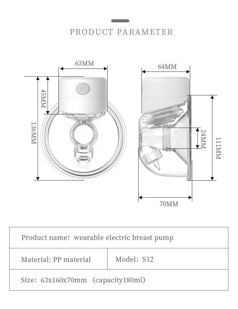 NEW Portable Electric Breast Pump Silent Wearable Automatic Milker LED Display USB Rechargable Hands-Free Portable Milk NO BPA | Fugo Best