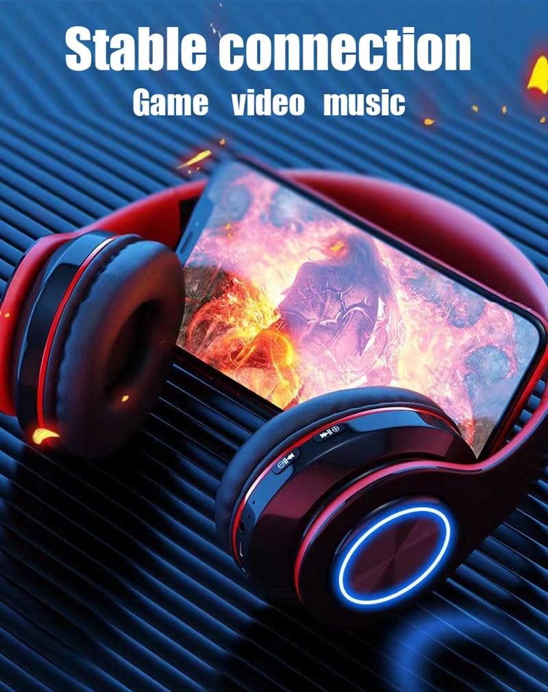 Noise reduction headphones Wireless bluetooth gaming headsets for TV PC music headsets LED lighting with microphone earphone | Fugo Best