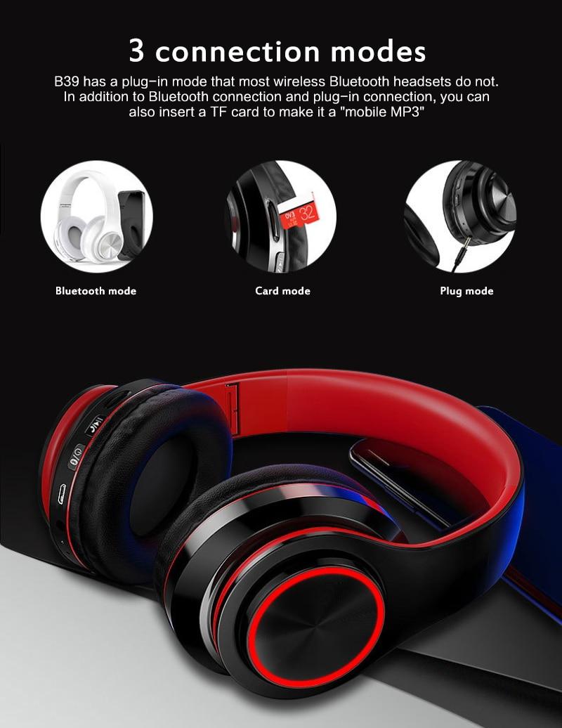 Noise reduction headphones Wireless bluetooth gaming headsets for TV PC music headsets LED lighting with microphone earphone | Fugo Best