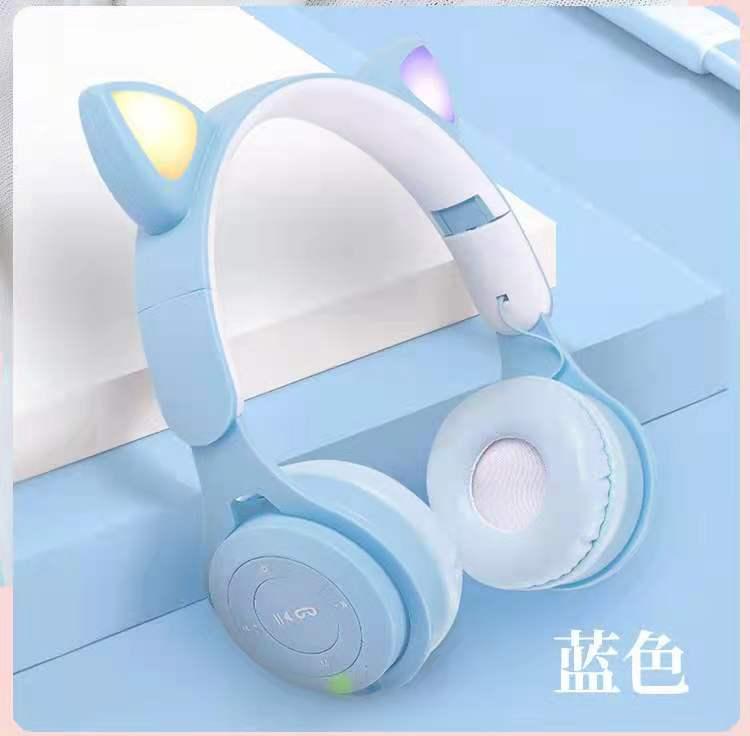 Pink Girl Wireless Headphones RGB Cute Cat Ears Headset With Microphone Noise Cancelling Kid Stereo Music Cat Childrens Gifts | Fugo Best