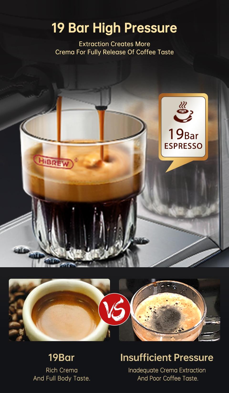 HiBREW Coffee Maker Slim Cafetera 19 Bar