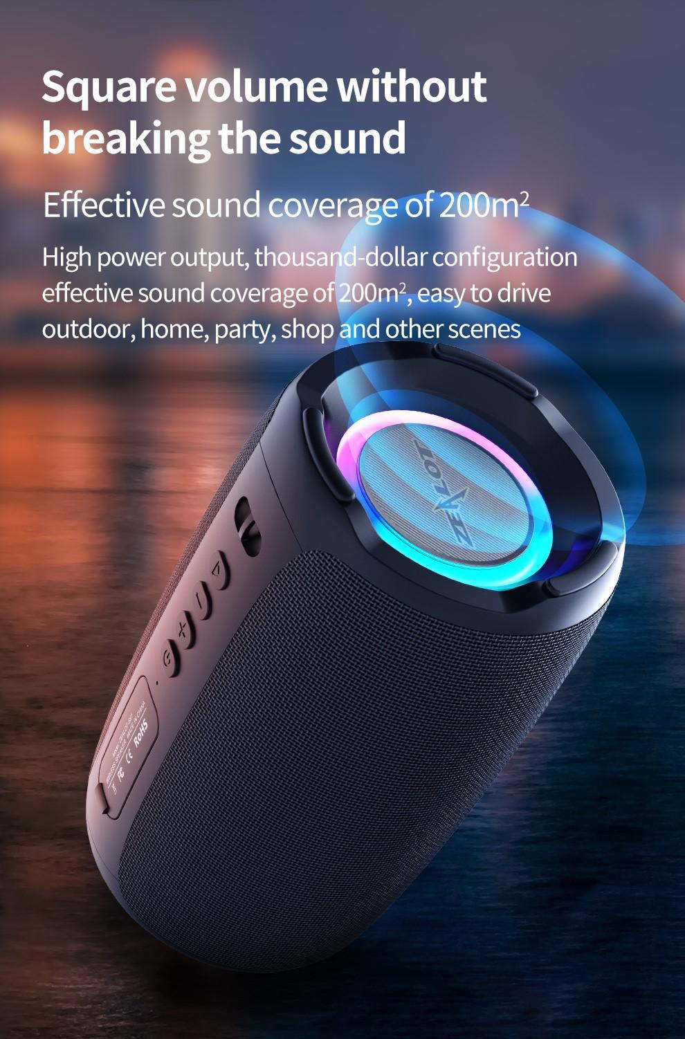 Zealot S61 Portable Bluetooth Speaker Double Diaphragm Wireless Subwoofer Waterproof Outdoor Sound Box Stereo Music Surround | Fugo Best