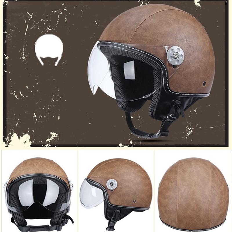 Retro Cruiser Motorcycle Helmet Chopper 3/4 Open Face Vintage Helmet Moto Casque Casco Motocicleta Capacete Pilot Helmets CE | Fugo Best