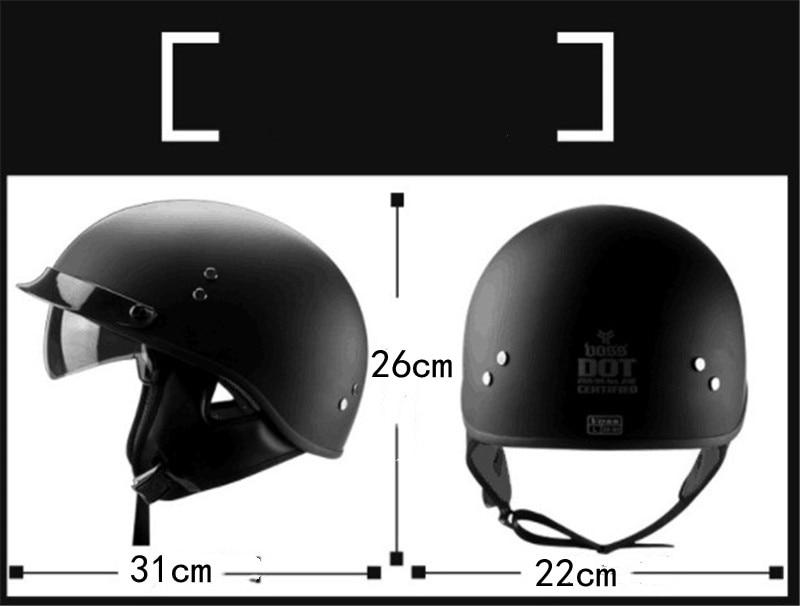 Black Vintage Motorcycle Helmet Open Face Helmet Dot Approved Half Helmet Retro Moto Casco Capacete Motociclistas Capacete | Fugo Best