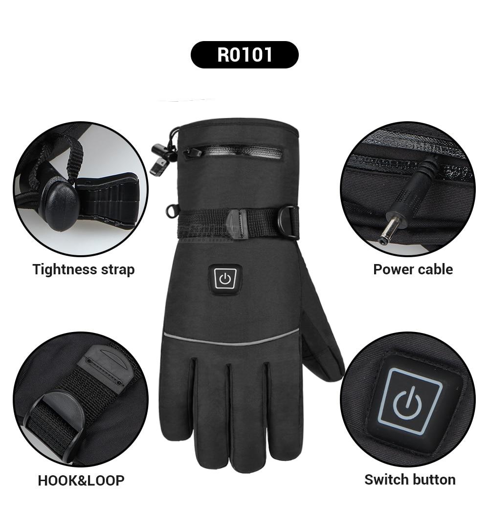 Winter Gloves For Men Snowboard Women Touchscreen USB Heated Gloves Camping Water-resistant Hiking Skiing Moto Motorcycle Gloves | Fugo Best