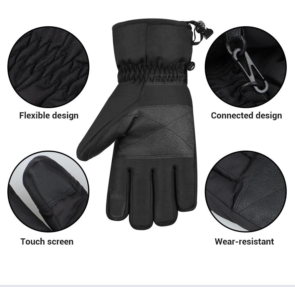 Winter Gloves For Men Snowboard Women Touchscreen USB Heated Gloves Camping Water-resistant Hiking Skiing Moto Motorcycle Gloves | Fugo Best