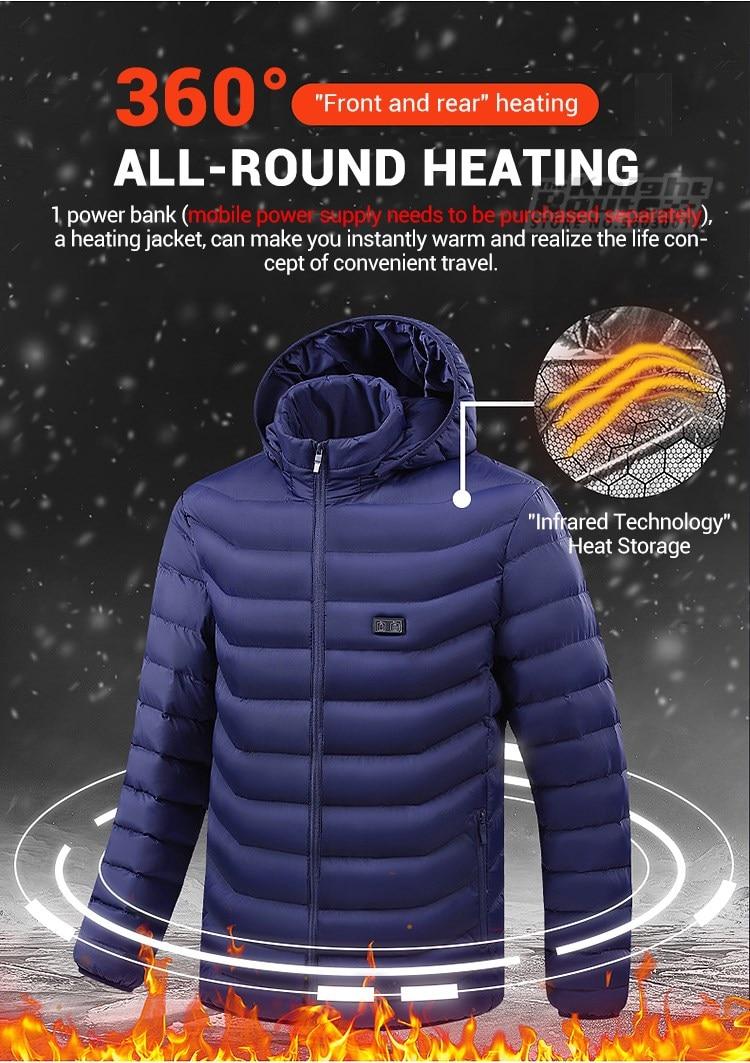 15 Areas Mens Heated Jacket Womens Windbreaker Warm Vest USB Heating Jackets Heated Vests Hiking Hunting Coat Autumn Winter | Fugo Best