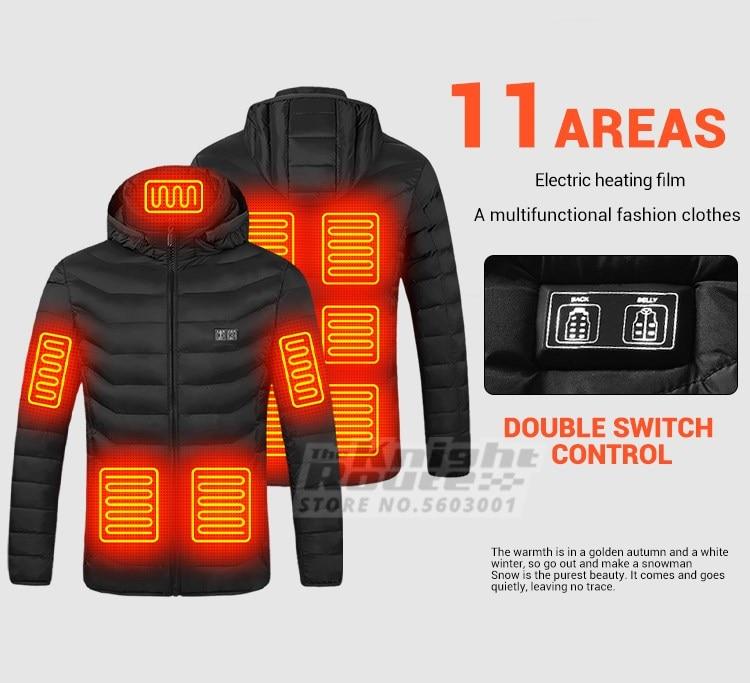 15 Areas Mens Heated Jacket Womens Windbreaker Warm Vest USB Heating Jackets Heated Vests Hiking Hunting Coat Autumn Winter | Fugo Best