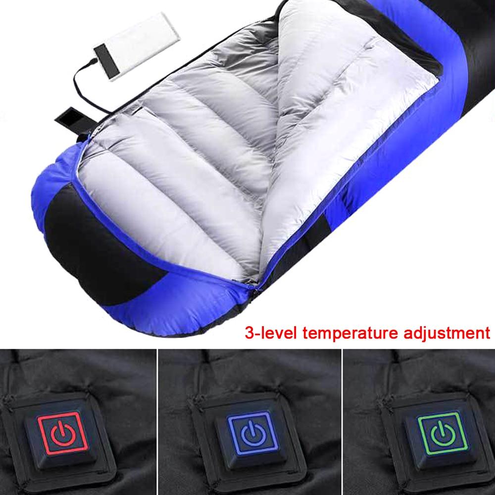 Adults Ultralight Heated Sleeping Bag USB Powered Heating Pad Waterproof Camping Warm Sleeping Bags with 3-Level Temperature | Fugo Best