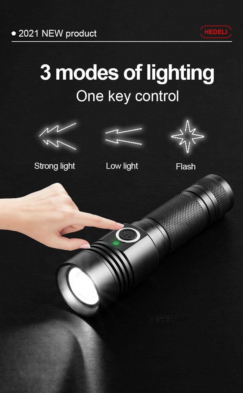 Super XHP120 Powerful Led Flashlight XHP90 High Power Torch light Rechargeable Tactical flashlight 18650 Usb Camping Lamp | Fugo Best