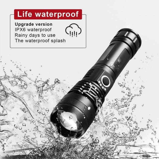 Super XHP160 Powerful Led Flashlight Torch XHP90 P70 High Power Tactical Flashlight USB Rechargeable Waterproof Flash Light | Fugo Best