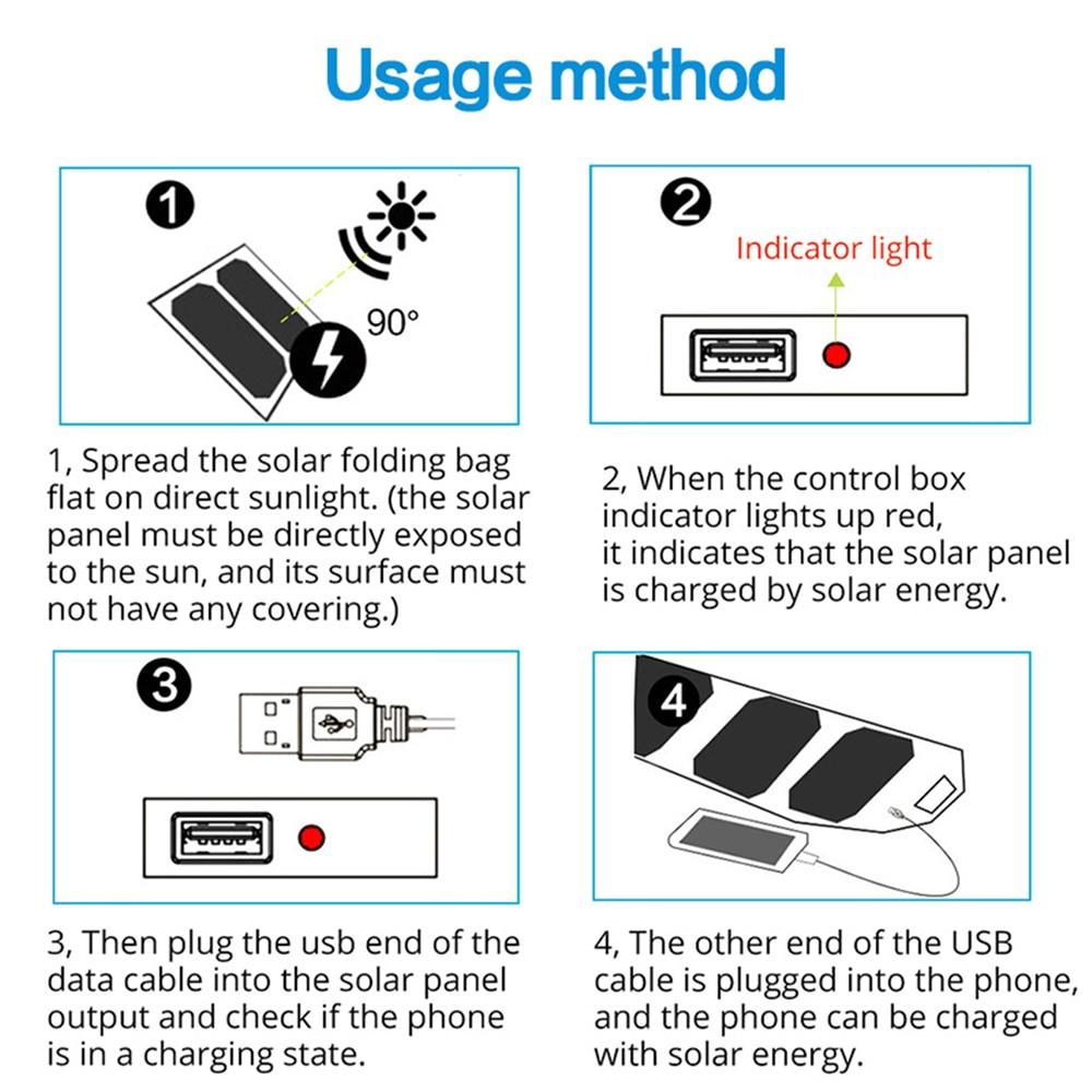 Folding Outdoor Solar Panel Charger Portable 5V 2.1A USB Output Devices Camp Hiking Backpack Travel Power Supply For Smartphones | Fugo Best