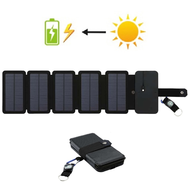 Folding Outdoor Solar Panel Charger Portable 5V 2.1A USB Output Devices Camp Hiking Backpack Travel Power Supply For Smartphones | Fugo Best