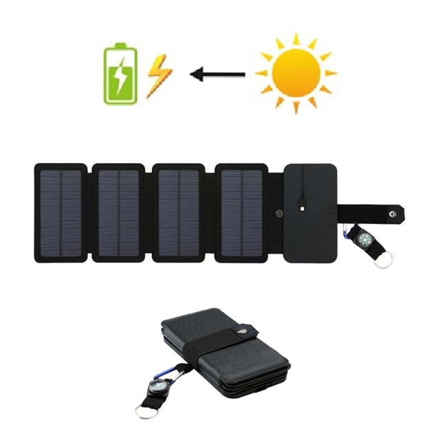 Folding Outdoor Solar Panel Charger Portable 5V 2.1A USB Output Devices Camp Hiking Backpack Travel Power Supply For Smartphones | Fugo Best