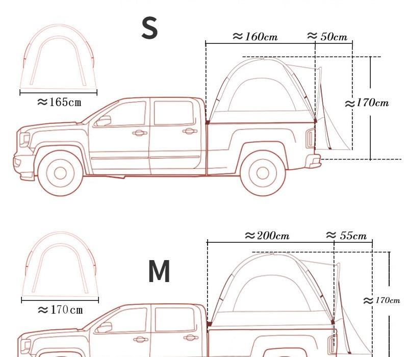 Car Rear Tent Field Camping Pickup Truck Side Tents Fishing Automatic Roof Tent Oxford Cloth For Toyota Tundra Tacoma Titan | Fugo Best