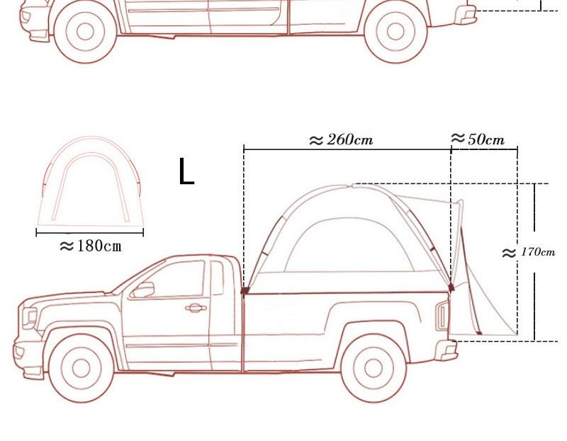 Car Rear Tent Field Camping Pickup Truck Side Tents Fishing Automatic Roof Tent Oxford Cloth For Toyota Tundra Tacoma Titan | Fugo Best