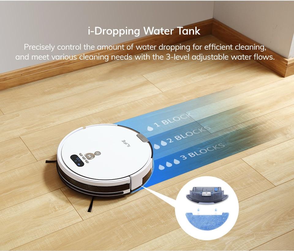 ILIFE V8 Plus Robot Vacuum and Mop Cleaner,Water Tank,750MLdust box, Restricted Area Mapping,Sweeping and Mopping Smart Home | Fugo Best