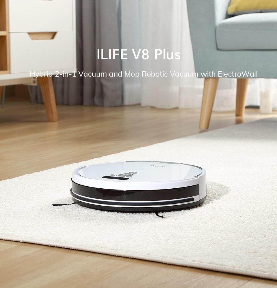 ILIFE V8 Plus Robot Vacuum and Mop Cleaner,Water Tank,750MLdust box, Restricted Area Mapping,Sweeping and Mopping Smart Home | Fugo Best