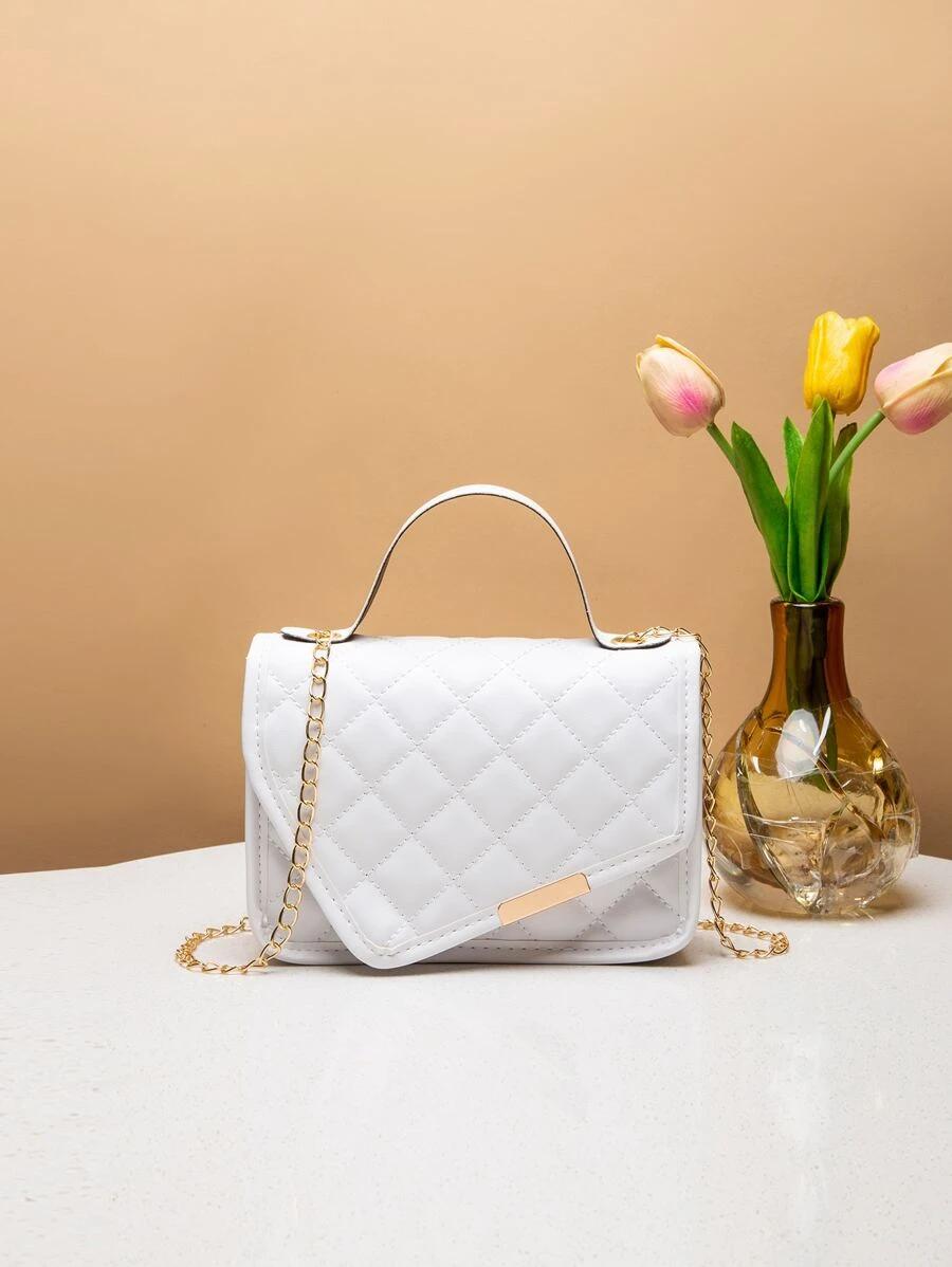 Mini Quilted Embossed Flap Square Bag | Fugo Best