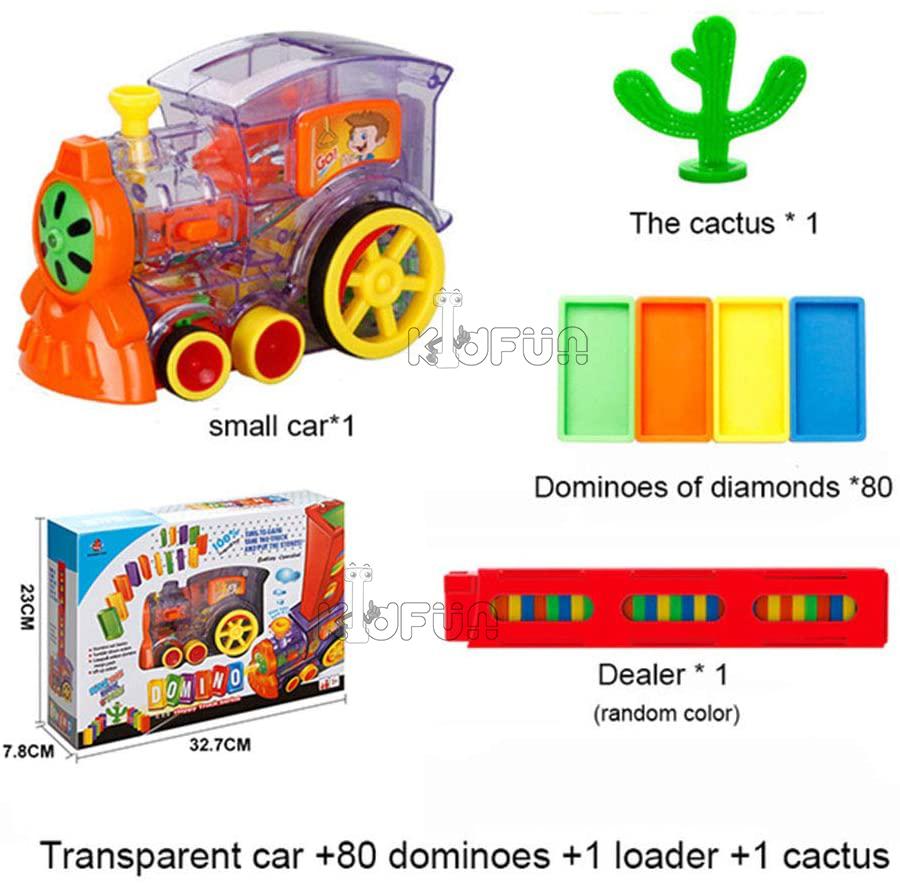 Kids Domino Train Car Set Sound Light Automatic Laying Domino Brick Colorful Dominoes Blocks Game Educational DIY Toy Gift | Fugo Best