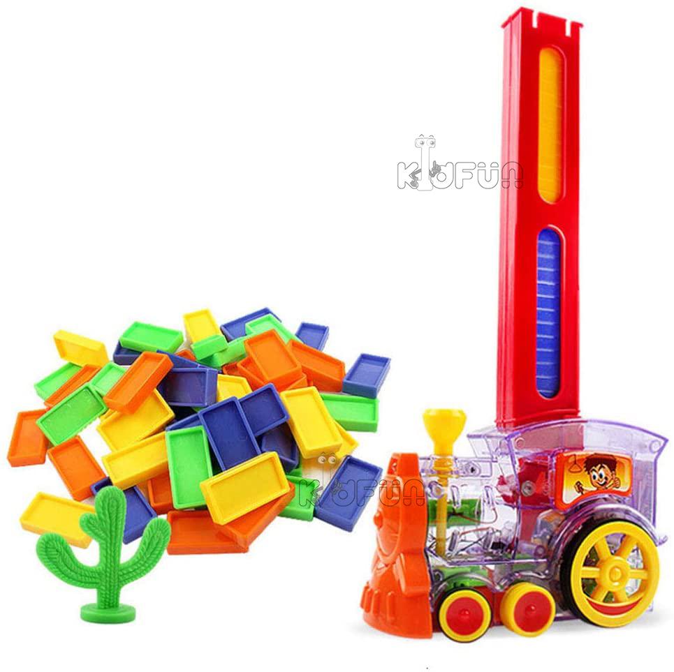 Kids Domino Train Car Set Sound Light Automatic Laying Domino Brick Colorful Dominoes Blocks Game Educational DIY Toy Gift | Fugo Best