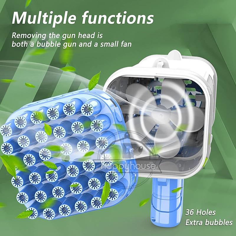 2022 36 Hole Gatling Bubble Machine for Children Bubble Blower For Kids Automatic Bubble Gun Soap Bubble Maker Toy Boys | Fugo Best