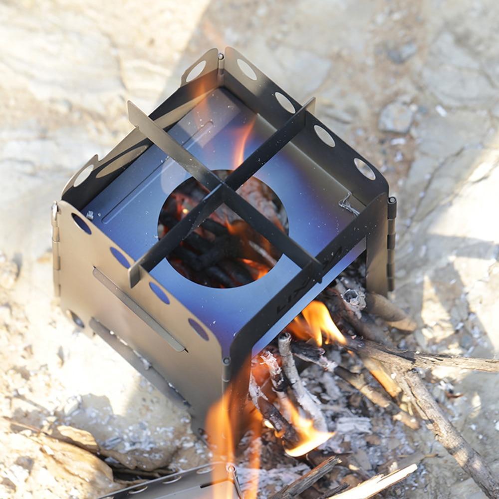 Lixada Portable Camping Titanium Stove Lightweight Folding Wood Burning Stove Pocket Stove Outdoor Camping Backpacking Cooking | Fugo Best