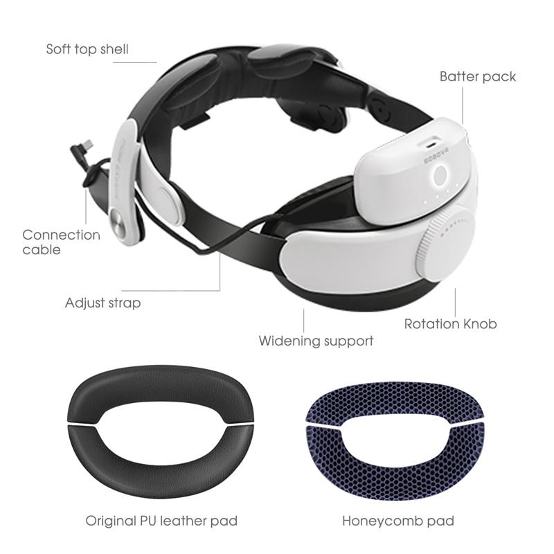 BOBOVR M2 Pro Battery Head Strap For Oculus Quest 2 Elite Halo Strap with 5200mAh Battery Pack for Meta Quest2 VR Accessories | Fugo Best