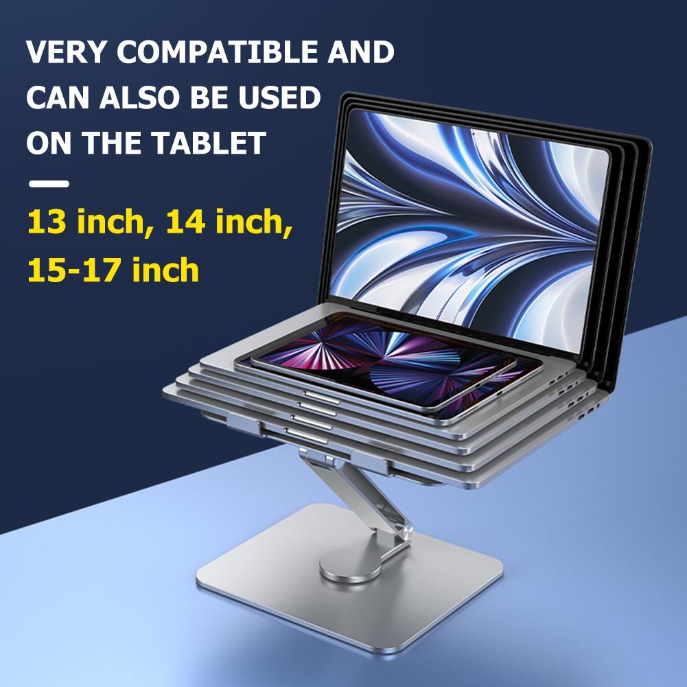 Foldable Laptop Stand 360 Rotatable Notebook Holder Aluminum Alloy Lifting Cooling Bracket Laptop Base For Macbook 10-17 inch | Fugo Best