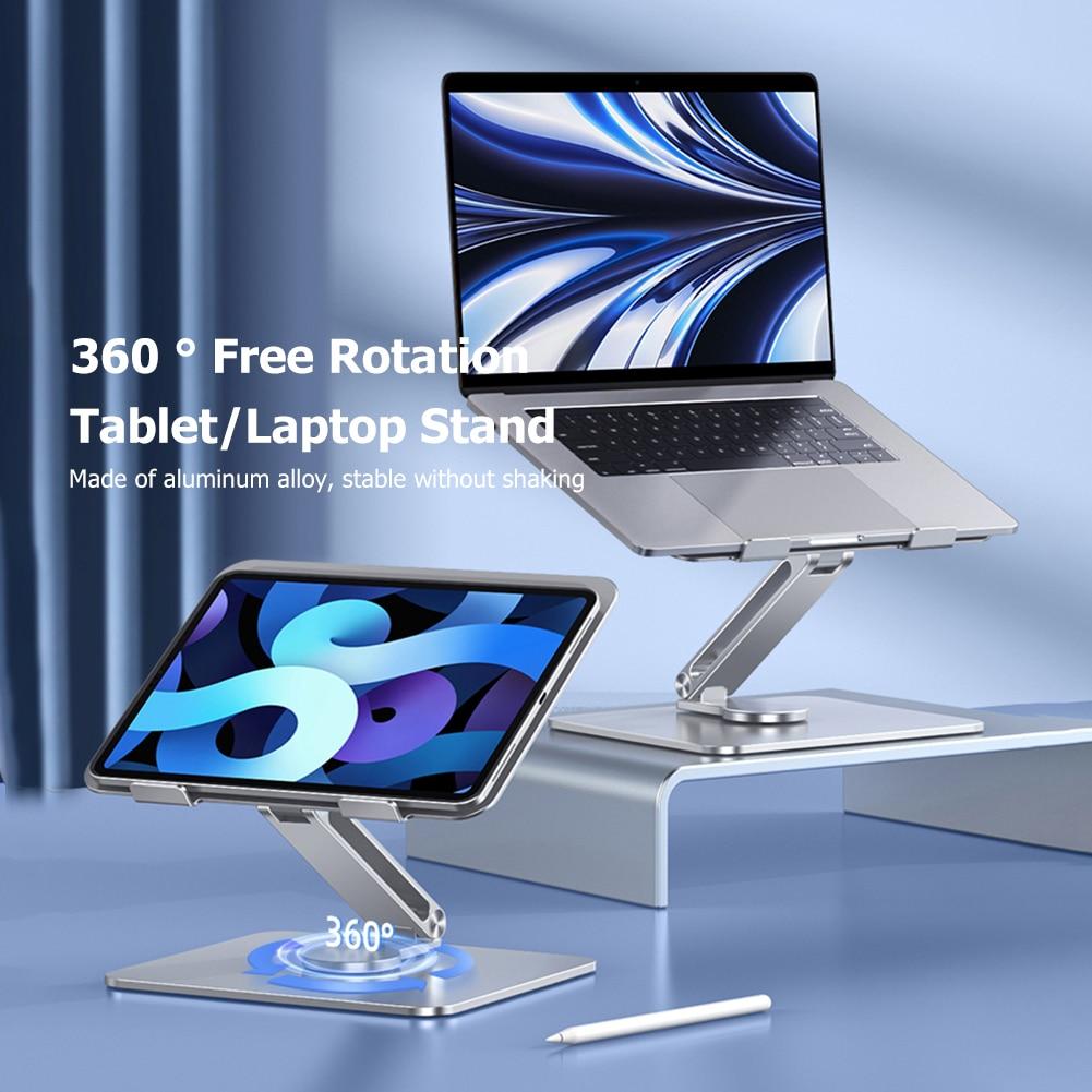 Foldable Laptop Stand 360 Rotatable Notebook Holder Aluminum Alloy Lifting Cooling Bracket Laptop Base For Macbook 10-17 inch | Fugo Best