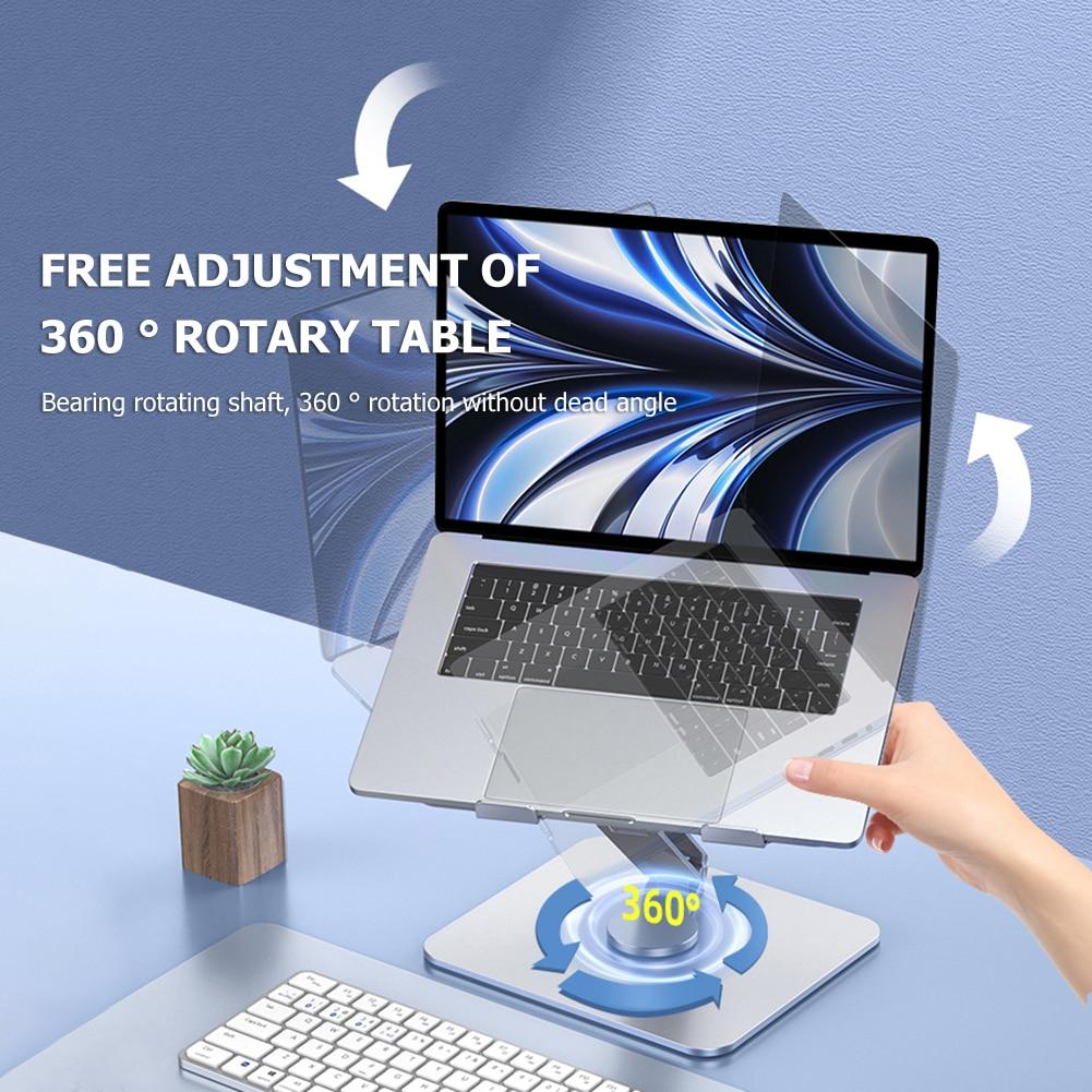 Foldable Laptop Stand 360 Rotatable Notebook Holder Aluminum Alloy Lifting Cooling Bracket Laptop Base For Macbook 10-17 inch | Fugo Best