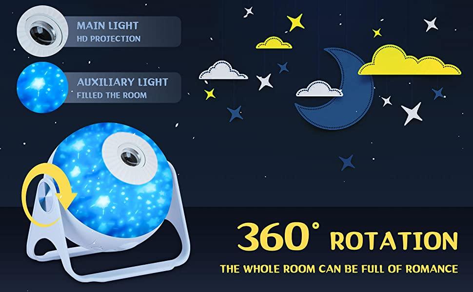 Galaxy Projector-Star projector-360 Degree Auto Rotation-Timed Starry Planetarium Projector -Night Light-Unique Gift for Kids | Fugo Best