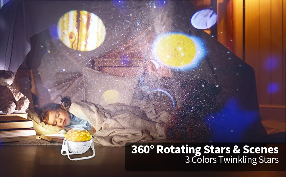 Galaxy Projector-Star projector-360 Degree Auto Rotation-Timed Starry Planetarium Projector -Night Light-Unique Gift for Kids | Fugo Best