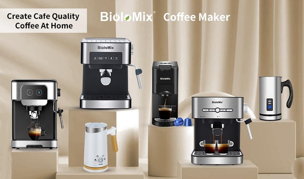 BioloMix 20 Bar 1050W Semi Automatic Espresso Coffee Machine Coffee Maker with Milk Frother Cafetera Cappuccino Hot Water Steam | Fugo Best