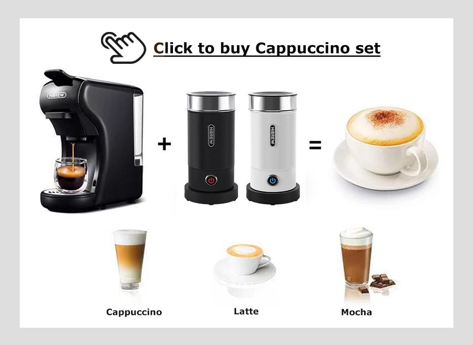 HiBREW Coffee Machine 19 Bar 3in1&4in1 Multiple Capsule Espresso Cafetera , Pod Coffee Maker Dolce Milk&Nexpresso &Powder H1 | Fugo Best