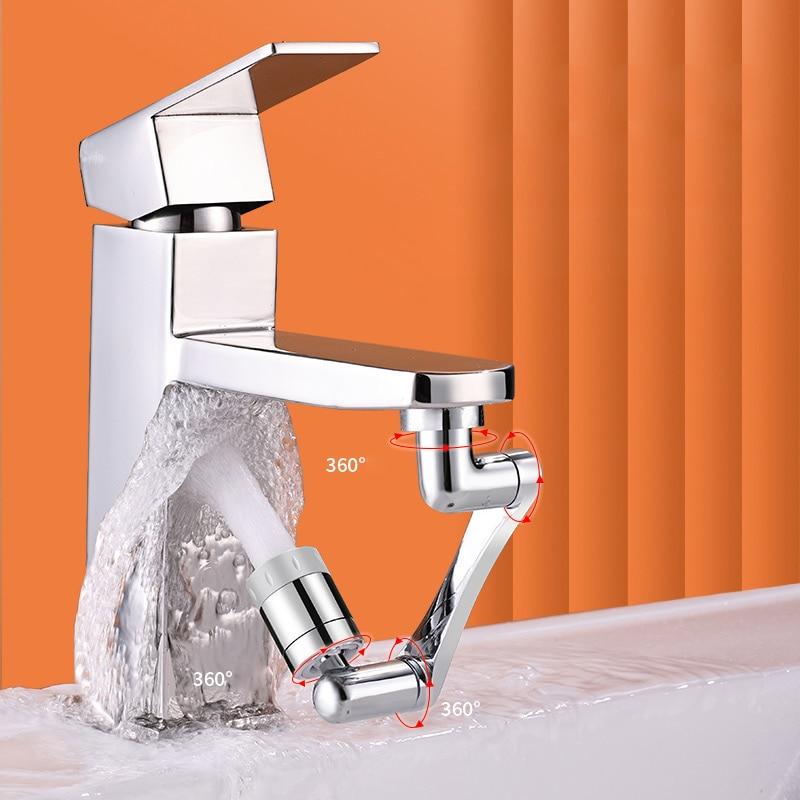 Stainless steel Universal 1080 Swivel Robotic Arm Swivel Extension Faucet Aerator Kitchen Sink Faucet Extender 2Water Flow Mode | Fugo Best