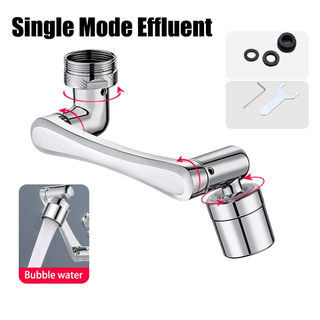 Stainless steel Universal 1080 Swivel Robotic Arm Swivel Extension Faucet Aerator Kitchen Sink Faucet Extender 2Water Flow Mode | Fugo Best