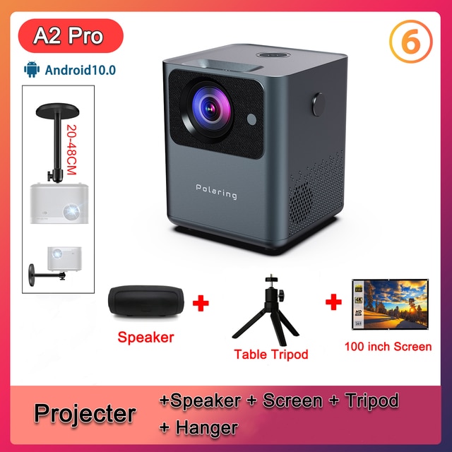 Polaring A2pro Digital Projector 1080P 4D Keystone Android System 5GWIFI Video Projetor 180ANSI 9000Lumes Home Camping Proyector | Fugo Best