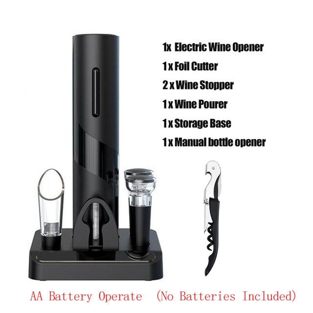 Electric Wine Bottle Opener Set Battery Operated Upgraded Automatic Corkscrew ABS Opener Kitchen Gadgets Accessories Bar Tools | Fugo Best