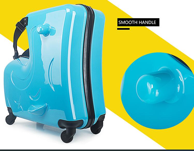 New Kids Riding Trojanl Luggage Hot Boys Girls Travel Trolley Alloy Children Sitting Rolling Luggage Suitcase Spinner Wheels | Fugo Best