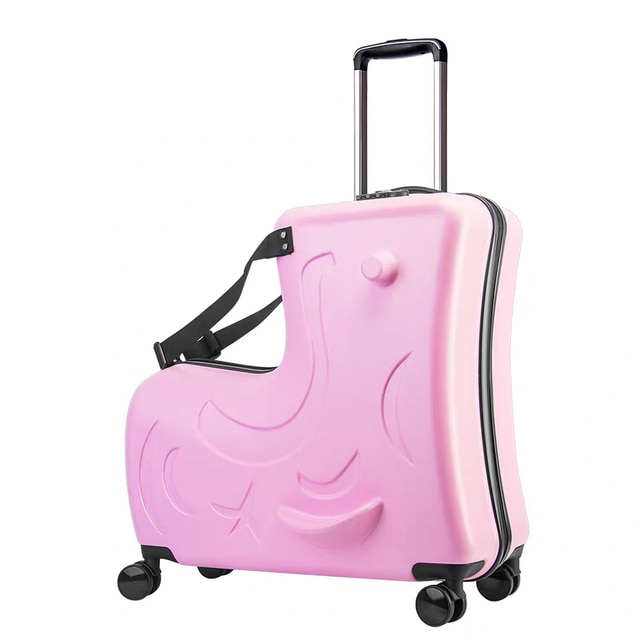 New Kids Riding Trojanl Luggage Hot Boys Girls Travel Trolley Alloy Children Sitting Rolling Luggage Suitcase Spinner Wheels | Fugo Best