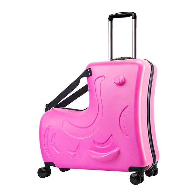 New Kids Riding Trojanl Luggage Hot Boys Girls Travel Trolley Alloy Children Sitting Rolling Luggage Suitcase Spinner Wheels | Fugo Best