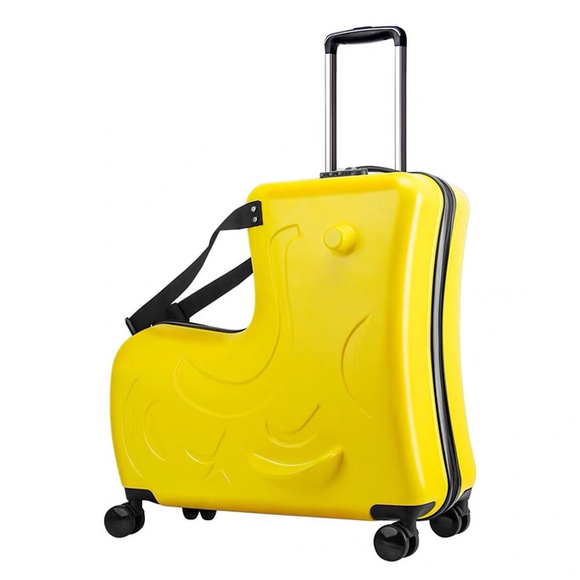 New Kids Riding Trojanl Luggage Hot Boys Girls Travel Trolley Alloy Children Sitting Rolling Luggage Suitcase Spinner Wheels | Fugo Best