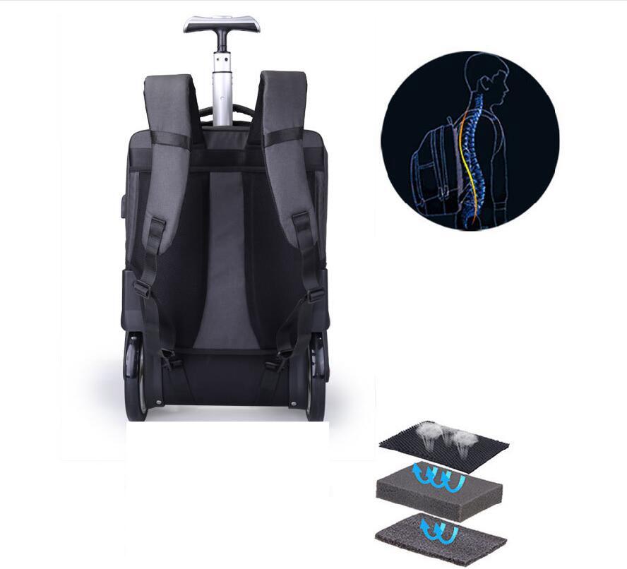 Men Travel trolley bag Rolling Luggage backpack bags on wheels wheeled backpack for Business Cabin carry on luggage bag wheels | Fugo Best