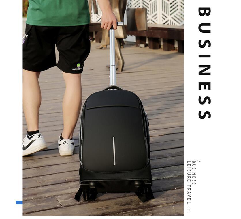 Rolling Luggage backpack 18 Inch School Trolley Bag wheeled backpack Bags with wheels Travel Trolley Bag for school teenagers | Fugo Best